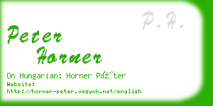 peter horner business card